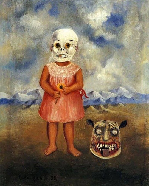 Fille avec un masque de mort (joue seul) 1938 Frida Kahlo