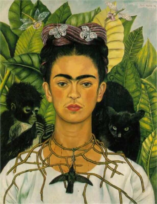 Self Portrait with Necklace of Thorns 1940 Frida Kahlo