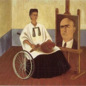 Autorretrato con el Retrato del Dr. Farill 1951 Frida Kahlo