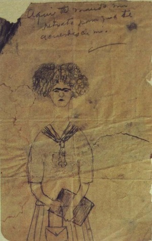Hier schicke ich dir mein Porträt 1922 Frida Kahlo