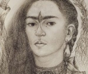 Auto-retrato dedicado a Marte R. Gomez desenhada afetuosamente, 1946 Frida Kahlo